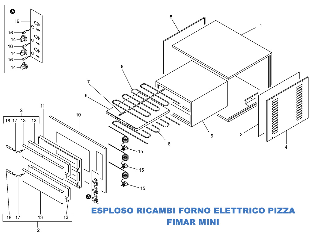 Esploso ricambi per Forno pizza elettrico <a class=